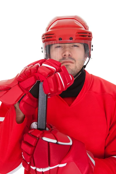 Retrato de jogador profissional de hóquei — Fotografia de Stock