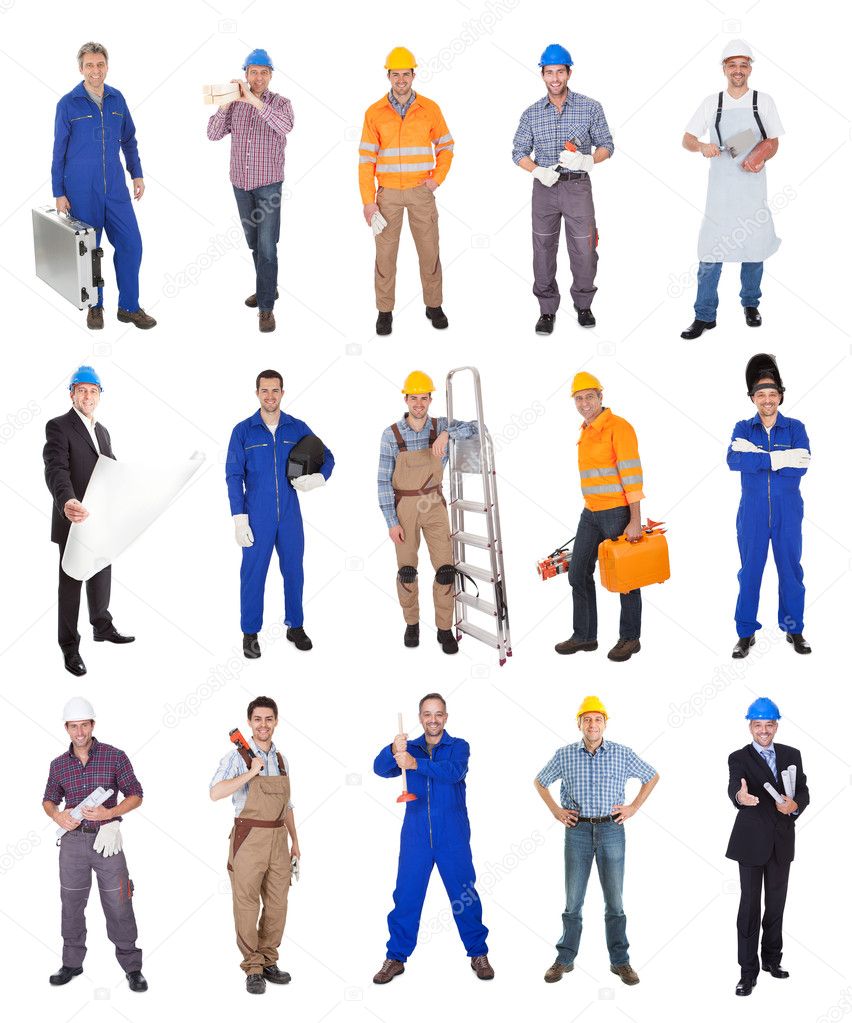 Industrial construction workers