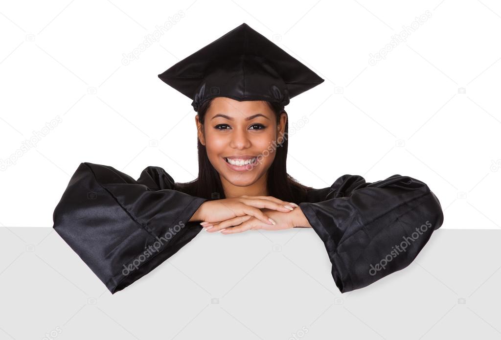 Graduate Woman Holding Placard