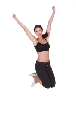 heyecanlı sportif kadın atlama