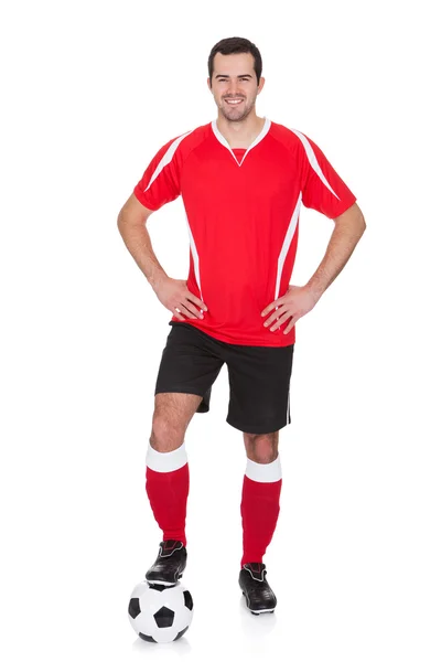 Portret van professionele voetballer — Stockfoto