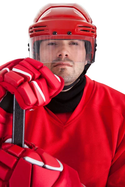 Portrett av ishockeyspiller – stockfoto
