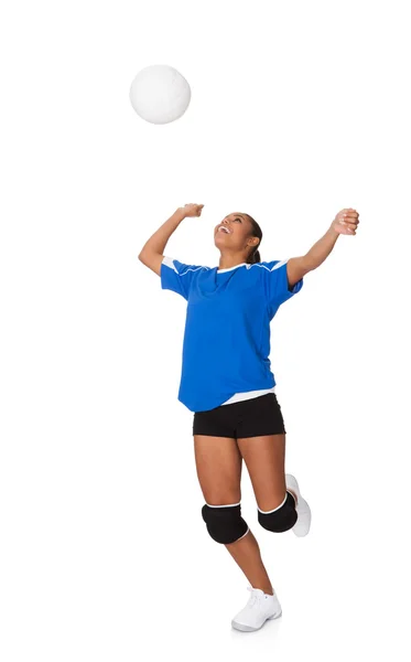 Surpreendido Jovem Jogando o Voleibol — Fotografia de Stock