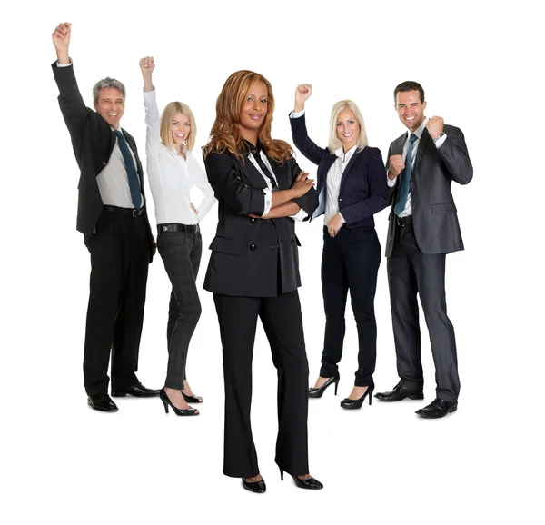 Mujer con sus colegas de negocios — Foto de Stock