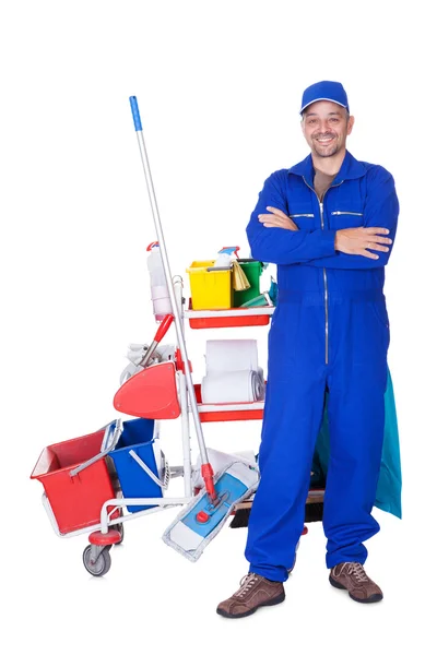 Portrait Of Smiling Cleaner — Stock Photo, Image