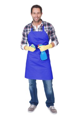 sünger ve sprey bir adam portresi