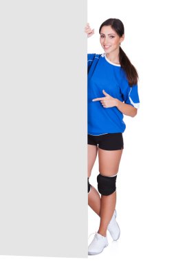Sportif kadın holding boş tasarlamak