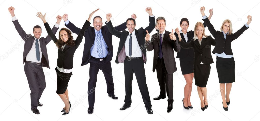 Group of excited business