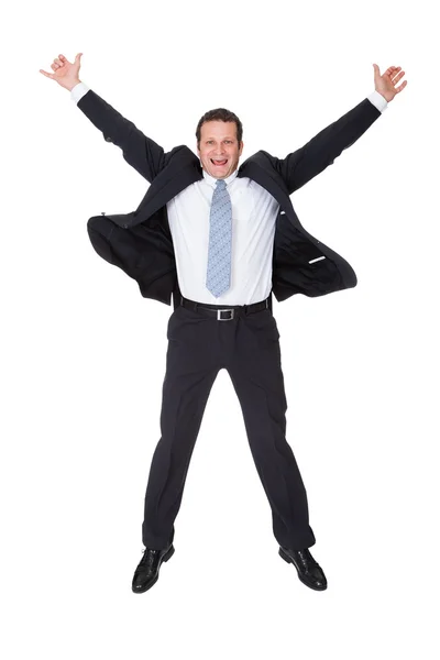 Portrait of excited businessman Stock Photo