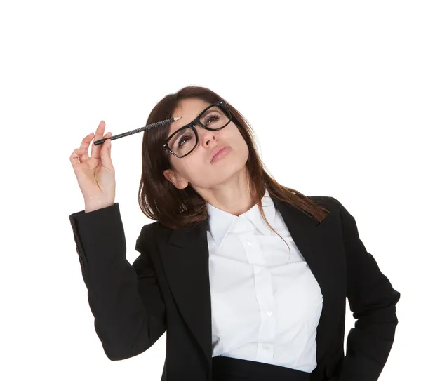 Businesswoman Holding Pencil — Stock Photo, Image