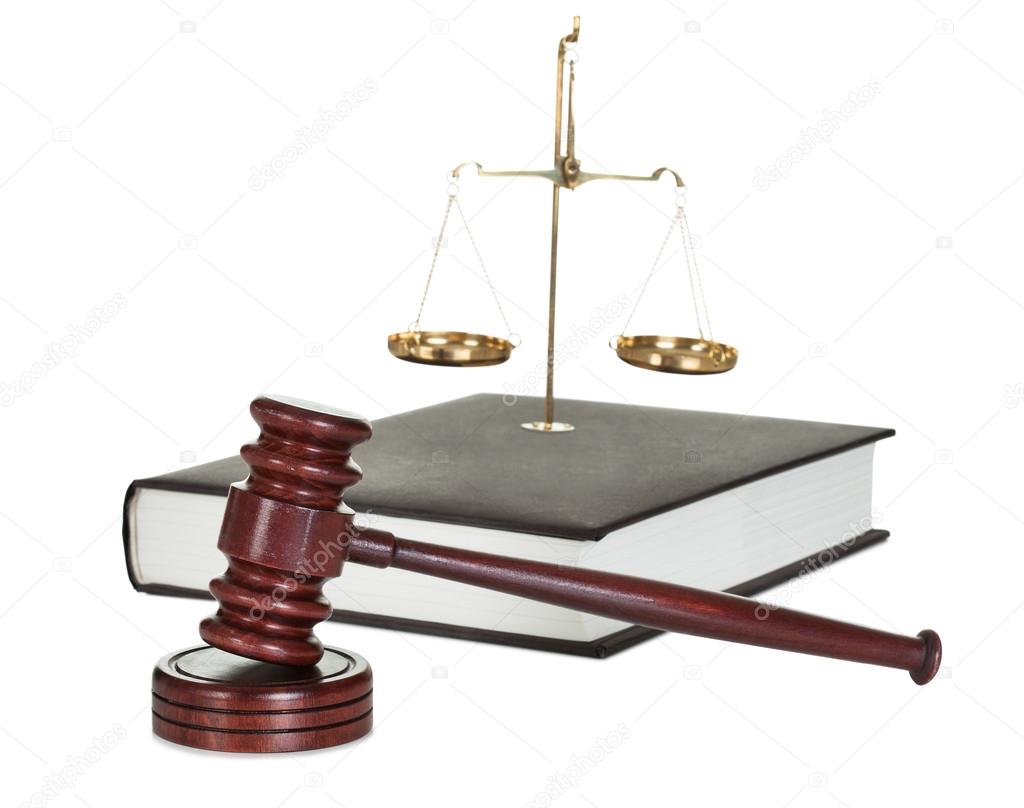 Judge gavel and law book