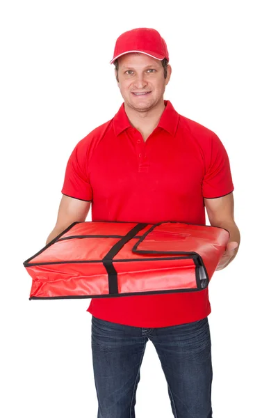 Portret van pizza delivery guy — Stockfoto