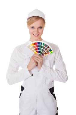 profesyonel genç ressamın kadın