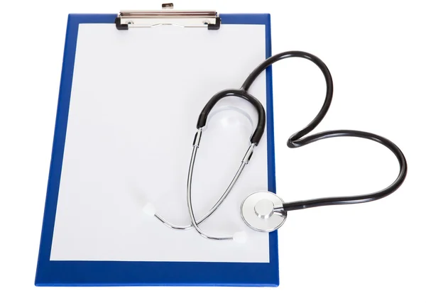 Stethoscope and clipboard — Stock Photo, Image