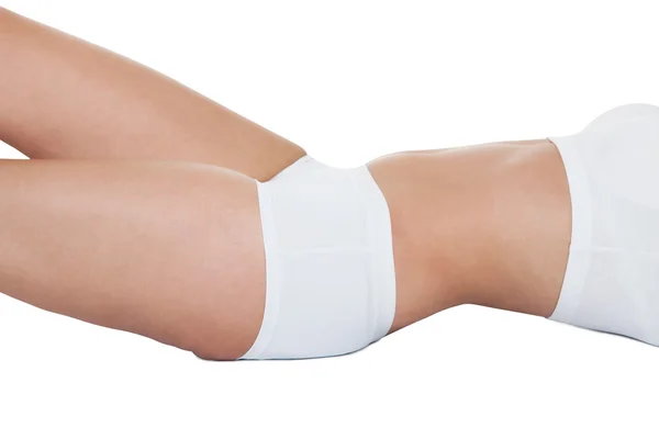 Beautiful woman body in white cotton underwear — Stock Photo, Image