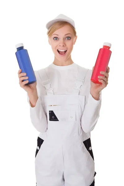 Professional young painter woman — Stock Photo, Image