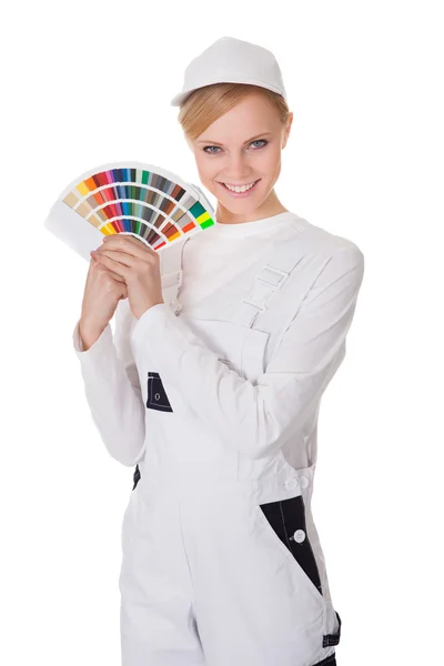 Professional young painter woman — Stock Photo, Image