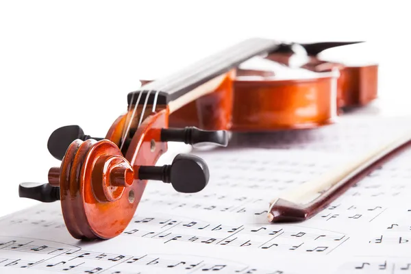 Violine und Noten — Stockfoto