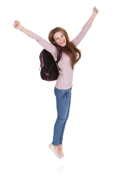 Retrato de estudante feliz do sexo feminino — Fotografia de Stock