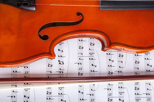 Violino e note musicali — Foto Stock