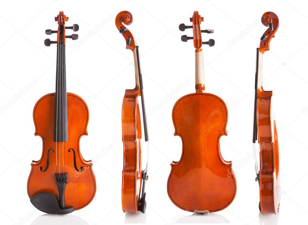 Vintage Violin From Four Sides