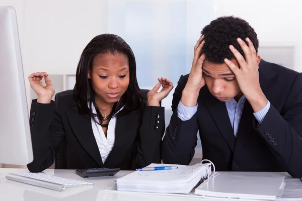 Two Business Looking Upset In Office — Stock Photo, Image