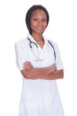Mutlu kadın doktor portresi