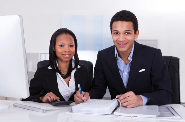 Two Business Doing Finance Work — Stock Photo, Image