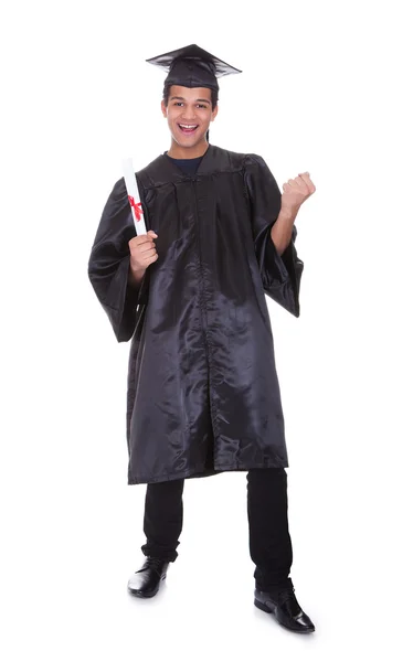 Cheerful young graduation man — Stock Photo, Image