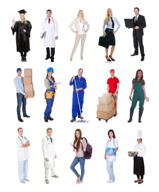 profesyonel çalışanları, iş adamı, aşçılar, doktorlar,