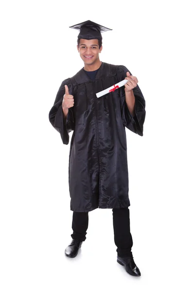 Cheerful young graduation man — Stock Photo, Image