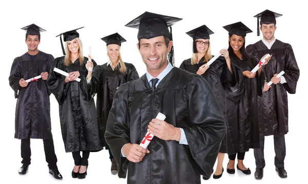 Mujer en la graduación — Stockfoto