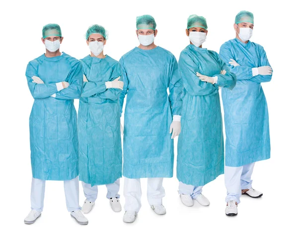 Group of surgeons over white — Stock Photo, Image