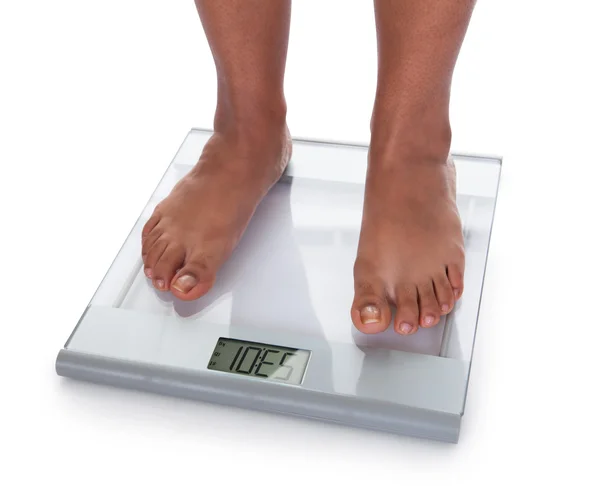 Low Section Of A Young On A Weighing Scale — Stock Photo, Image