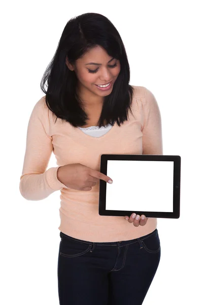 Young Woman Holding Digital Tablet — Stock Photo, Image