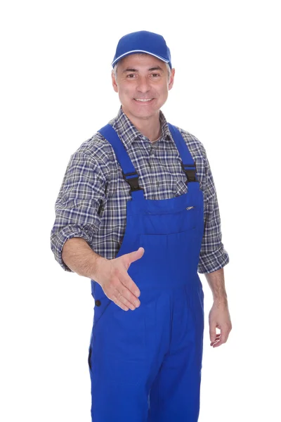 Mature Male Technician Offering Handshake — Stock Photo, Image