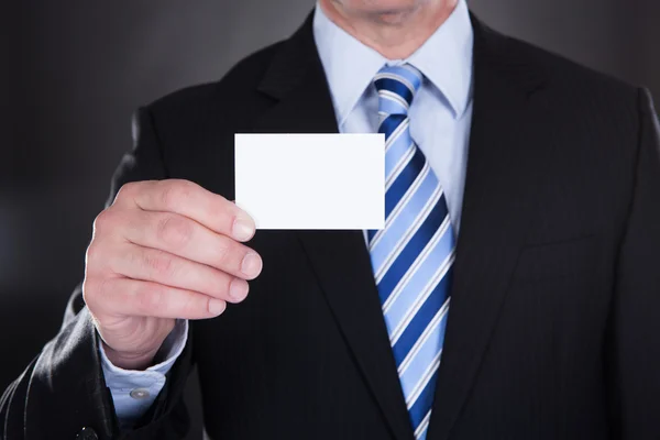 Close-up Of Businessman Holding Visiting Card — Stock Photo, Image