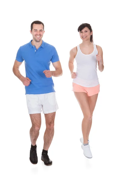 Portrait Of Couple Jogging — Stock Photo, Image