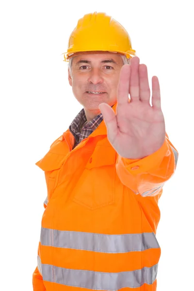 Man Showing Stop Sign — Stock Photo, Image