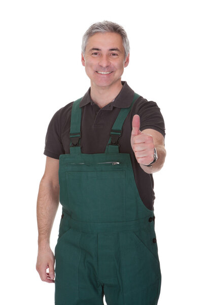 Mature Male Gardner Showing Thumb Up Sign