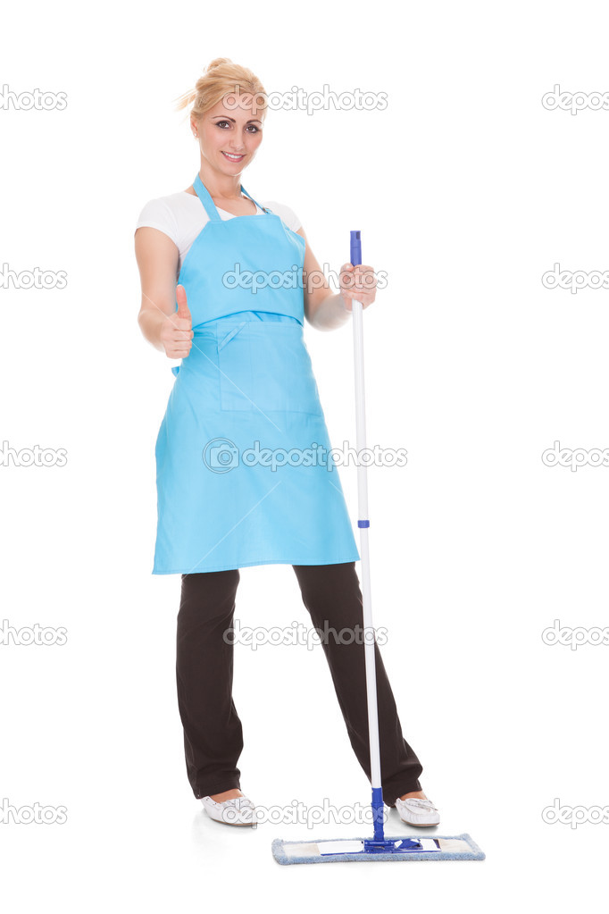 Portrait Of Woman Holding Broom