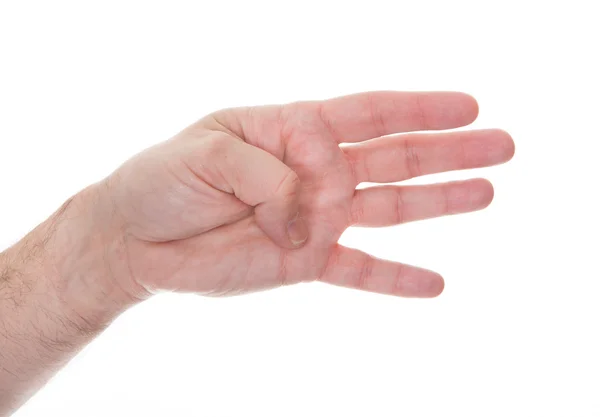 Hand Gesturing Number Four — Stock Photo, Image