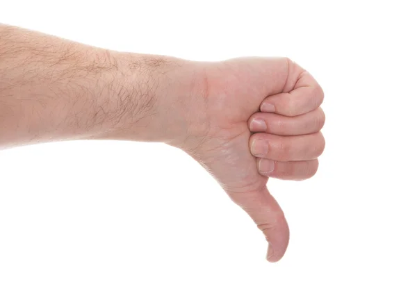 Male Hand Showing Thumb Down Sign — Stock Photo, Image