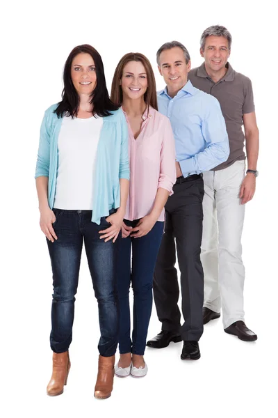 Happy Businesspeople Standing In Row — Stock Photo, Image