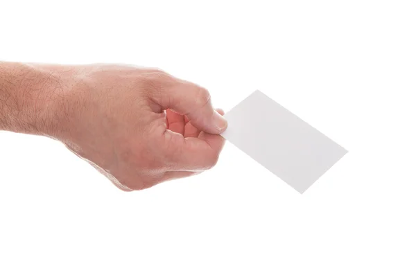 Hand Holding Visiting Card — Stock Photo, Image