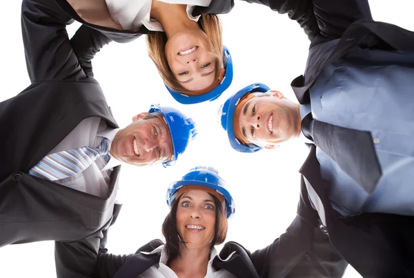 Happy Architects Making Huddle — Stock Photo, Image