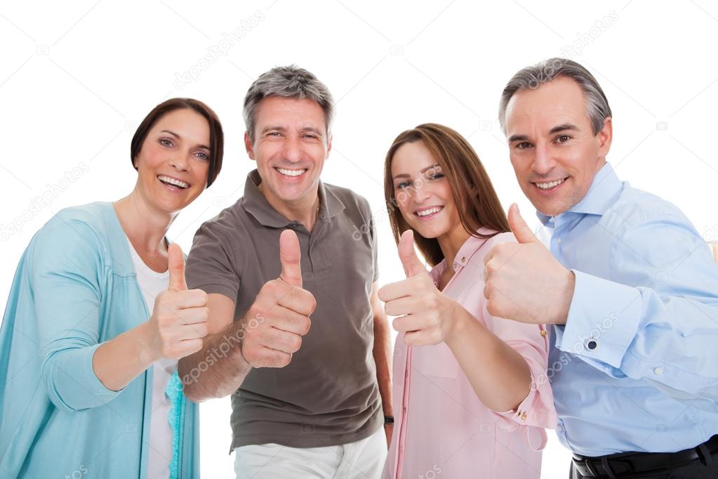 Group Of Happy Showing Thumb Up Sign