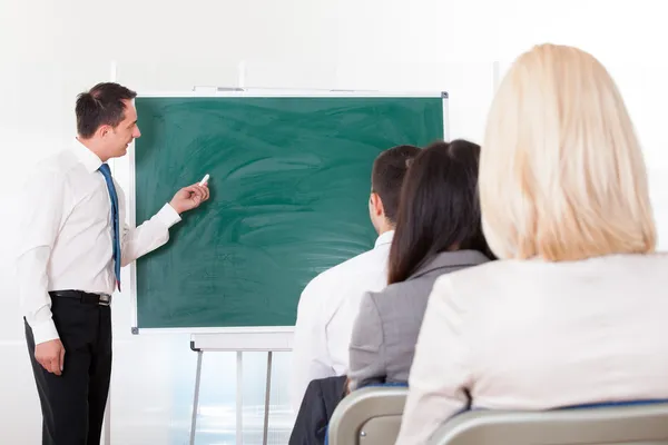 Business Man Writing On Board — Stock Photo, Image