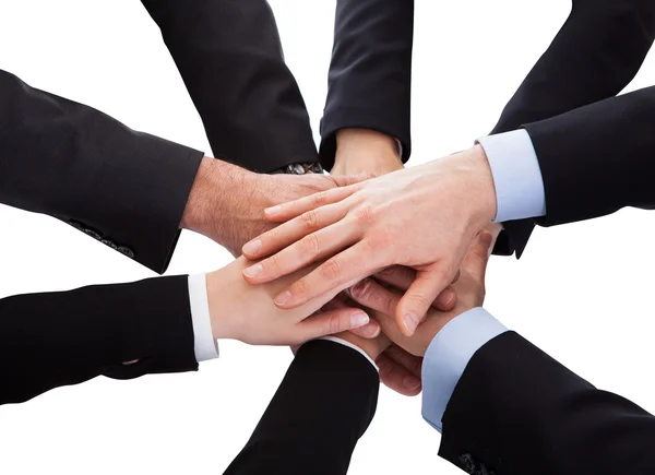 Business People Stacking Hand Over Each Other — Stock Photo, Image