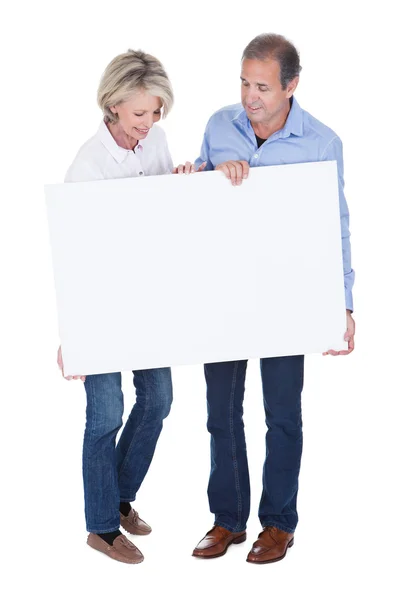 Portrait Of Mature Couple Holding Placard — Stock Photo, Image